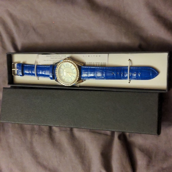 1987 Blue Manhattan Watch NIB - Picture 3 of 5